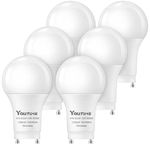 Youtime GU24 LED Light Bulb Dimmable 5000K Daylight 12W(75W Equivalent),1200 Lumens,CFL Replacement, A19 Shape GU24 Base Two Prong Led Bulb for Living Room,6 Pack