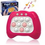 Quick push bubbles game console,Button Puzzle Pop Light Up Game,decompression breakthrough puzzle game machine,Sensory Fidget Toys for autism,Hand -eye coordination game for Kids Adults(pink)