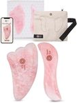 Hana Emi Gua Sha Facial Tools - Rose Quartz Gua Sha Stone for Full Body Massage, Physical Therapy and Skincare - Gua Sha Massage Tool with Protective Case and E-Book