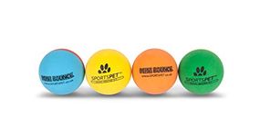 SPORTSPET Mini Bounce Dog Balls - Premium Rubber Dog Balls for Puppy Dogs (45mm) (4 Pack (Standard))