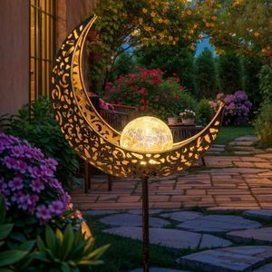 TAKE ME Moon Solar Lights Garden Outdoor Decor Waterproof Metal Solar Stakes Lights for Patio Yard Walkway Lawn Patio Mothers Day Garden Gifts Mom Wife Grandma