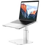 Besign LSX8 Aluminum Laptop Stand, Ergonomic Adjustable Notebook Stand, Riser Holder Computer Stand Compatible with Air, Pro, Dell, HP, Lenovo More 10-15.6" Laptops (Silver)