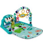 Amybenton Baby Piano Gym and Play Gym Mat for Floor with Music and Lights, Activity Gym with Rattle and Mirror for Tummy Time, Ages Newborn +