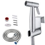 Handheld Bidet Sprayer Kit,Aokilom Stainless Steel Toilet Shattaf Douche Cloth Diaper Shower Sprayer Head with 1.2m Hose and Bracket Holder forPersonal Hygiene,Pet Bath,Washing Car,Water Flower,Toilet