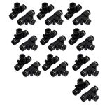 uxcell 10 Pcs Pneumatic 6mm to 6mm Push In Connector Tee Shaped Quick Fittings