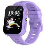 BIGGERFIVE Kids Smart Watch, Dual Camera, 30 Puzzle Games, Video & Music Player, Audiobooks, Learning Cards, Educational Toy Birthday Gifts for 4-12 Year Old Girls Young Ages Children, Lilac