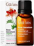 Gya Labs Organic Rose Geranium Essential Oil for Skin - Organic Geranium Essential Oil for Diffuser - Rose Geranium Essential Oil Organic for Aromatherapy - (10ml)