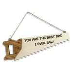 VELENTI Wooden Hanging Saw - You are The Best Dad I Ever Saw - Fathers Day Gift for Him - Rustic Wooden Gifts - Cute Present for Dad, Step Dad, Grandfather - Funny Valentines Gift for Him