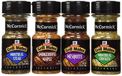 McCormick GRILL MATES 4 Pack Smokehouse Maple - Montreal Steak - Roasted Garlic & HERB - Mesquite SEASONINGS Gift Pack