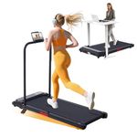 Walking Pad Treadmill with Handle Bar & Incline, 3.0HP Electric Small Treadmills for Home Exercising, 0.6-7.6MPH Compact Treadmill with Handles, 160KG Portable Mini Under Desk Treadmill for Home Small