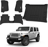 COSLAKE Floor Mats & Cargo Mat for Jeep Wrangler 4XE 2021-2024, All Weather Floor Liners for Front/Rear/Cargo for Jeep Wrangler 4XE Accessories, Custom Fit for Jeep Floor Mats Wrangler 4 Door