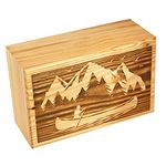 Hind Handicrafts Handcrafted Mountain Wooden Cremation Urns for Human Ashes Adult Large - Tree of Life Funeral Urn Box - Burial Urns for Columbarium (250 LB - Pinewood, Boat)