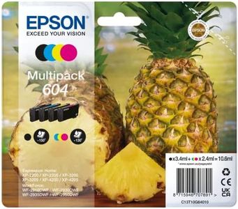 Epson Tinta Original Multipack 4 Colores 604 - Cartucho Negro, Cian, Magenta y Amarillo en Tamaño Estándar