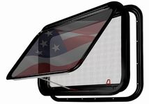 Aucuda 760x510mm RV Emergency Window 30" x 20" with Trim Kit Fit&Screen for 1-3/4" Camper Wall,Cargo Trailer Replacement EXIT Windows with Coated Shade for Teardrop Horse Trailer Door,Motorhome Egress