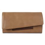 The Clownfish Gracy Collection Womens Wallet Clutch Ladies Purse with Multiple Card Slots (Light Brown)