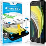 Power Theory 2-Pack Screen Protector for iPhone SE 2nd & 3rd Gen Premium Shatter Resistant Tempered Glass [9H Hardness], Easy Install, HD Clear, Bubble Free, Case Friendly, [Anti-Scratch], Anti-Smudge