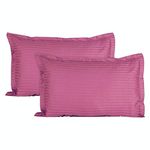 Trance Home Linen 200 TC Cotton Standard Size 18x28 inch Satin Stripe Pillow Covers | Pillow Cases | Set of 2 Piece Pillow Covers only |Standard Size (Rose Pink, 18 X 28 inch)