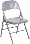 Flash Furniture 2 Pack HERCULES Series Triple Braced & Double Hinged Gray Metal Folding Chair