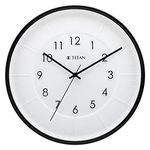 Titan Contemporary Wall Clock with Raised Numbers - 30.8 cm x 30.8 cm (Medium,Black,Plastic)