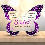 Gleevara Gifts for Sister, Sister Birtdhay Gifts - Butterfly-Shaped Acrylic Decor - Sister Gifts from Sisters Brothers on Her Birthday Mothers Day Christmas Valentines Wedding