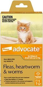 Advocate Cat, Monthly Spot-On Protection from Fleas, Heartworm & Worms, Single Pack Flea Treatment for Kittens & Small Cats up to 4 kg, 1 Pack