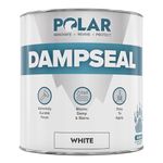 Polar White Damp Seal Paint - 1 Litre - Stain Blocker and Anti Damp Proof Paint for Internal Walls & Ceilings - Quick Drying Matt Finish