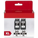 245XL Black Ink Cartridge High Capacity Ink Multi Pack for Canon 245XL Black Ink 245 Compatible with Canon Pixma MX490 MX492 MG2522 TS3100 TS3122 TS3300 TS3322 TR4500 TR4520 TR4522 Printer (2 Black)