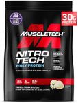 Whey Protein Powder, MuscleTech Nitro-Tech Whey Protein Isolate + Peptides, Lean Protein Powder with Creatine, Sports Nutrition Protein Powder for Men & Women, Vanilla, 4.54kg (103 Servings)