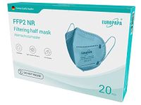 EUROPAPA® 40x FFP2 Fish-Shape And 3D-Shape Masks Respirator Mask 5-Layer Dust Protection Masks Hygienically Individually Packed Body Certified EN149:2001+A1:2009 Face Mask EU2016/425 (Blue)