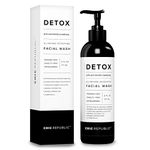 All Natural Activated Charcoal Facial Cleanser, Organic Acne Treatment, Exfoliate Face Wash, Pore Minimizer & Skin Rejuvenation for Purifying Skin with Aloe Vera Gel and Coconut Oil Extract
