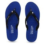 DOCTOR EXTRA SOFT House Slipper For Women's Care Dr Orthopaedic Super Comfort Fitting Flat Cushion Chappal Flip-Flop For Womens & Girls D-19-R.Blue-10 UK