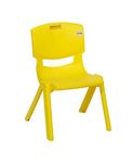 DECCAN PLAST Baby Chair | SMILEE | YLW | Matt Finish | Solid Yellow | Strong & Durable Chair | Portable | Virgin Material Chairs for Kindergartern Anganawadi Preschool Kids 2 Years & Above