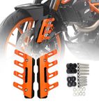 MIKANIX Motorcycle Fork ABS Shocker Protection Mount Front Mudguard Side Protection Anti-Fall Slider Universal for All Bikes (Orange)