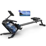 MERACH Water Rowing Machine, 45° Incline Enhanced Resistance, 15L Large Water Tank Rower Machine, Backlit Large Screen Monitor, Comes with an Electric Water Pump, Maximum Weight Capacity 350 lbs