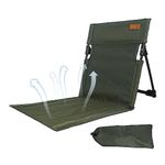 lencyotool Floor Chair With Back Support Beach Mat Foldable Stadium Seat Cushion Portable Camping Chair For Camping, Hiking, Stadium, Balcony, Park, Lawn, Picnic