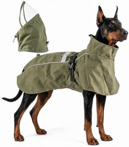 RYNVALE STUDIO Dog Raincoat Waterproof Rain Jacket Lightweight with Adjustable Reflective Strip & Detachable Hood, Fits Small/Medium/Large/Extra Large Dogs Puppies, Green (4X-Large)