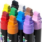 Arrtx Acrylic 15mm Jumbo Felt Tip, 10 Colors Paint Pens for Rock Painting, Stone, Glass, Easter Egg, Wood and Fabric DIY Crafts Making Art Supplies