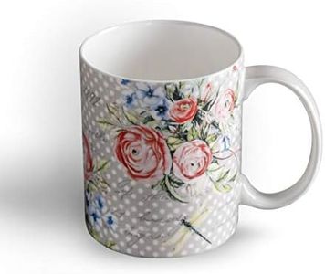 Maison d' Hermine Coffee Mug with Handles 12 Ounce Pack of One Fine Bone China Mug for Hot Beverages - Coffee Cappuccino Cocoa Perfect Gifts for Mothers Day Mom, Grandmother (Champ De Mars - Dotty)