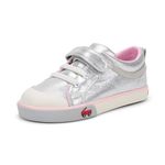 See Kai Run Kristin Girls' Linen Sneaker, Silver/pink, 16.0 cm