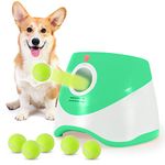 SOCO Automatic Dog Ball Launcher, USB Rechargable Ball Launcher for Dogs,Launch Distance 10-30ft, Indoor/Outdoor Play, Six 2" Tennis Balls Included