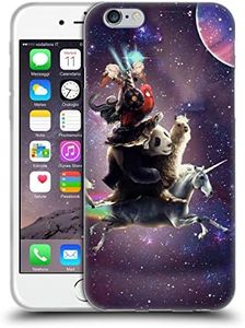 Head Case Designs Officially Licensed James Booker Unicorn Space Ride Space Llama Soft Gel Case Compatible with Apple iPhone 6 / iPhone 6s