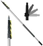 DocaPole 2m - 7m Extension Pole – 24 ft Multi-Purpose Telescopic Pole // Light Bulb Changer // Paint Roller // Duster Pole // Telescoping Pole for Window Cleaning, Gutter Cleaning, and Hanging Lights