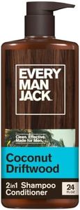 Every Man Jack 2-in-1 Daily Shampoo + Conditioner - Coconut & Driftwood | Nourishing For All Hair Types, Naturally Derived, Cruelty-Free Shampoo and Conditioner Set for Men | 24oz -1 Bottle