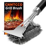 CNMTCCO Grill Brush and Scraper - 45cm Extra Long Stainless Steel BBQ Cleaner, Heavy Duty 360° Wire Bristles for Gas, Charcoal, Electric & Weber Barbecue Accessories - Rust Proof & Safe