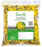 Saara HERBAL FRESH Dried Avarampoo Flower, 450g | Dry Avarampoo | Senna Auriculata | Tanners cassia | Tamgedu for tea, Skin Hair care and more (Pack of 4 X 100g Pack of 1 X 50g) No Added Color