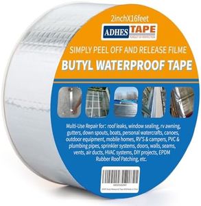 ADHES Butyl Tape Waterproof Tape 50mm x 5m, Aluminum Foil Tape Butyl Sealant Tape 1.2mm Thick for RV Repair, Window, Boat and Pipe Sealing, Glass & EDPM Rubber Roof Patching, Silver