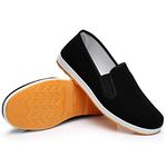 Chinese Traditional Kung Fu Martial Arts Shoes Old Beijing Cloth Tai Chi Shoes Slip On Canvas Shoes Yellow