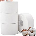 White Athletic Tape 4 Rolls - 1.5" x 10 Yards Adhesive Sports Tape with Zig-Zag Edge No-Sticky Residue for Athletes, Protect Ankle & Knee & Wrist Training Supplies Boxing…