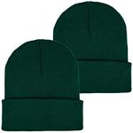 EINSKEY Cuffed Beanie Hat, 2-Pack Unisex Classic Slouch Knit Hat Stretchy Soft Thick Warm Winter Daily Skull Cap Watch Cap