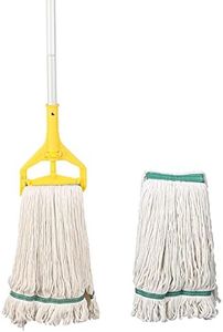 OFO Loop-End String Wet Mop, Heavy Duty Commercial Industrial Dust Mop with Extra Mop Head Replacement, 67 inch Stainless Steel Pole
